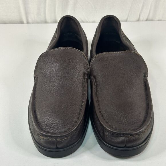 Minnetonka Moccasin Men Bison Leather 972 Loafer Brown Size 14 Hard Sole main image 4